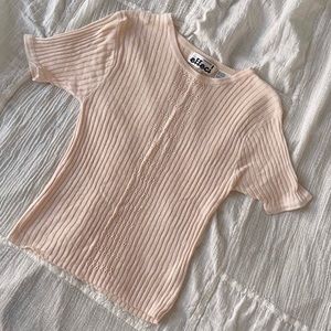 Vintage 70s 80s Peach Knit Sweater